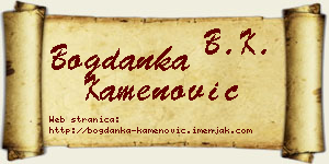 Bogdanka Kamenović vizit kartica